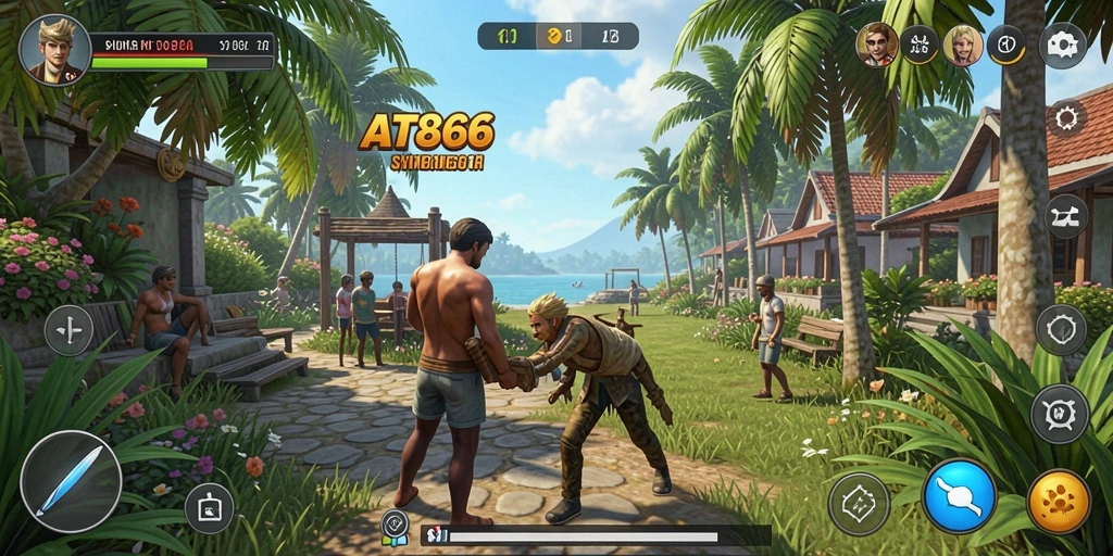 Tampilan gameplay AT866 yang cerah dan mengasyikkan.