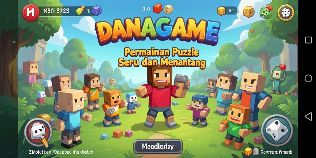 Screenshot gameplay DANAGAME menunjukkan keterlibatan pemain dalam permainan puzzle.