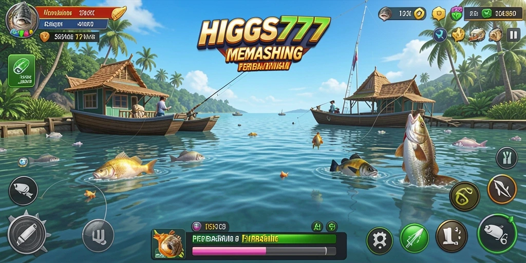 Screenshot HIGGS777 menampilkan gameplay memancing yang menarik dan mendebarkan.