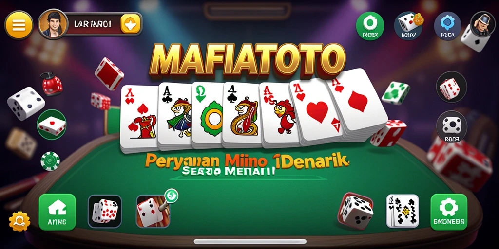 Screenshot gameplay MAFIATOTO yang penuh aksi domino.