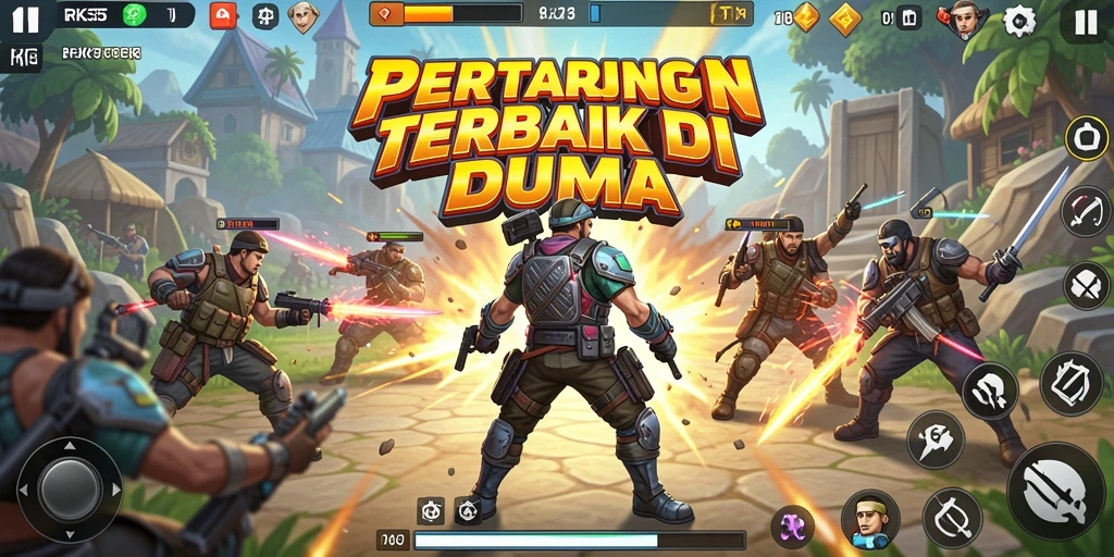 Screenshot menampilkan pertarungan seru dengan karakter unik di RK55.