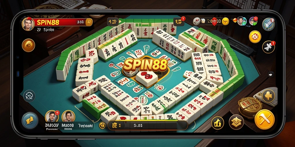 Tampilan gameplay SPIN88 menunjukkan keseruan bermain Mahjong.