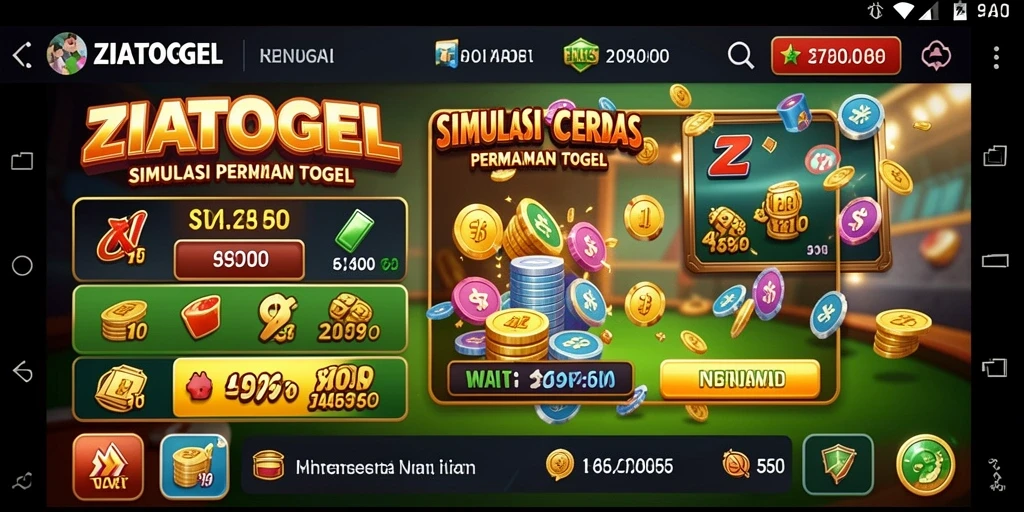 Tampilan gameplay ZIATOGEL dengan fitur interaktif dan grafis menarik.